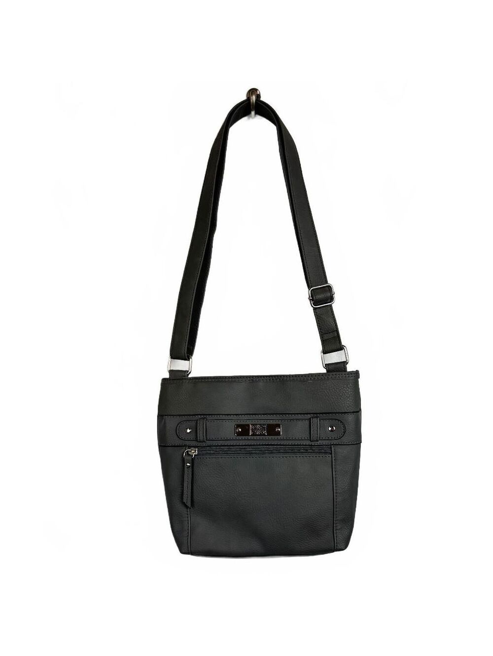 Gray crossbody silver hardware